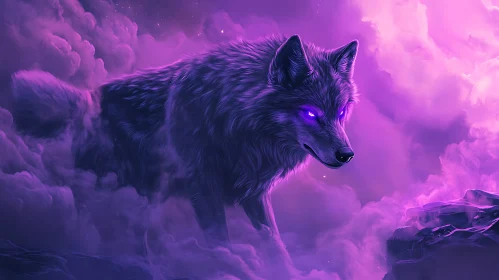 Ethereal Wolf with Glowing Eyes