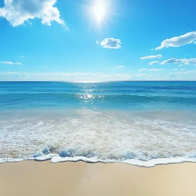 Seascape with Gentle Waves and Blue Sky