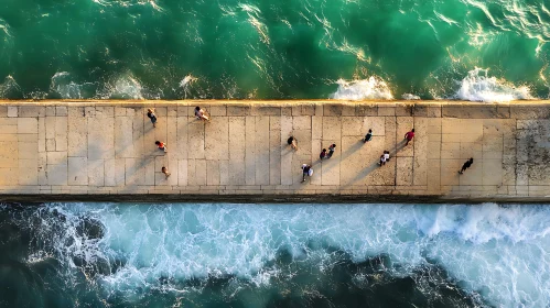 Coastal Pier Scene with People