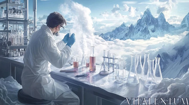 AI ART Scientist in Mountain Laboratory