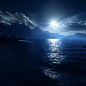 Serene Moonlight Over Calm Waters