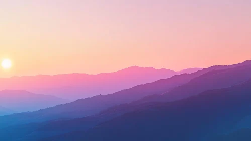 Pastel Mountain Sunset