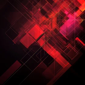 Abstract Red Geometric Shapes and Lines