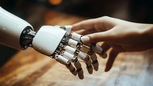 Robot and Human Hands Touching