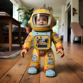 Vintage Styled Toy Astronaut in Yellow Suit
