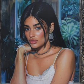 Kylie Jenner Detailed Portrait Painting