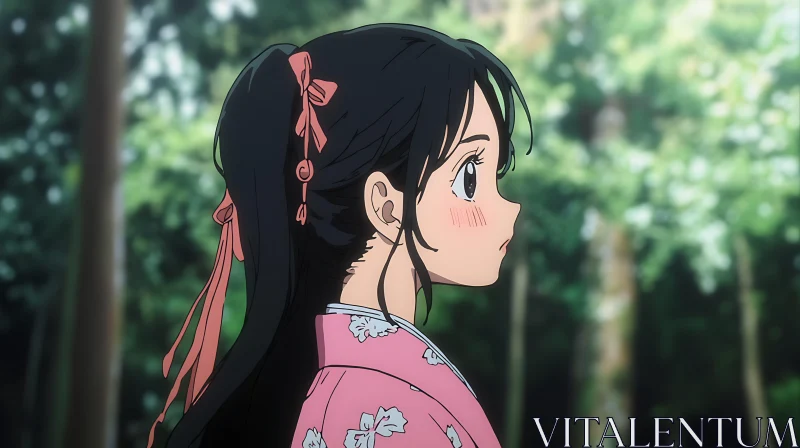 Traditional Kimono-Clad Anime Character AI Image