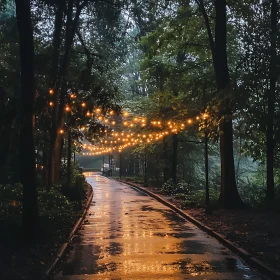 Peaceful Rainy Night in the Forest