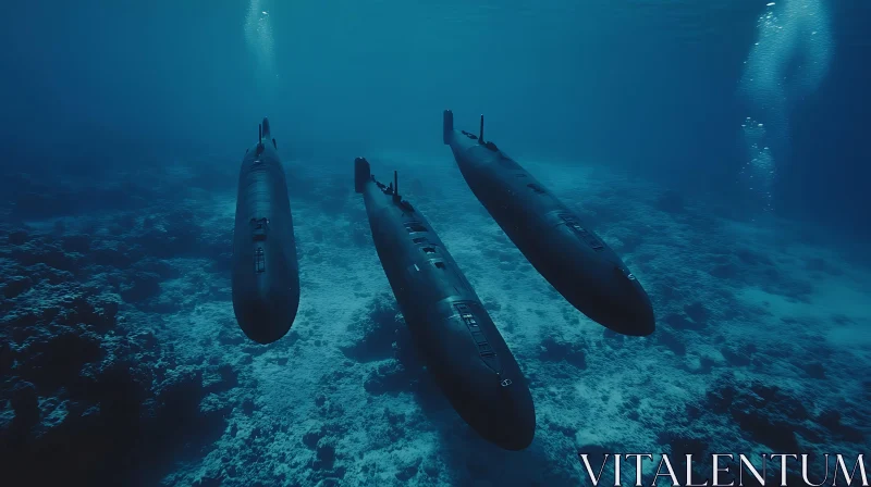 AI ART Naval Submarines in Deep Ocean