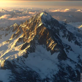 Golden Lit Mountain Range