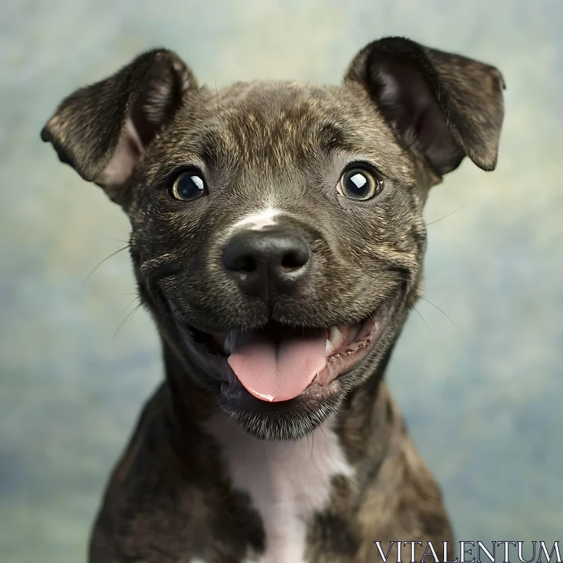 Happy Puppy Smiling Close-Up AI Image