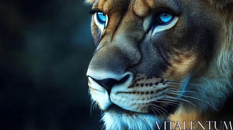 Close-Up of a Lioness Face AI Image