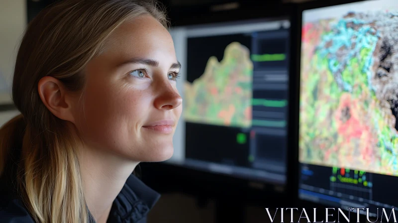 Female Data Scientist at Work AI Image