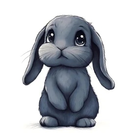 Charming Cartoon Bunny with Big Eyes