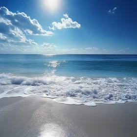 Peaceful Ocean View Under Sunny Sky