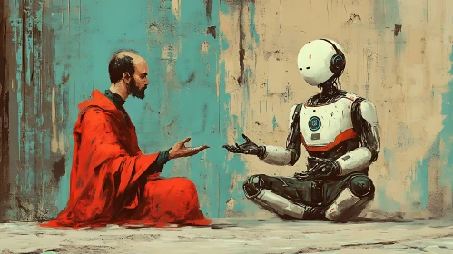 Monk and Robot in Meditation