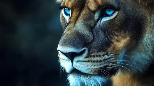 Close-Up of a Lioness Face