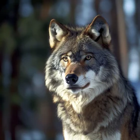 Close-Up of a Majestic Wolf