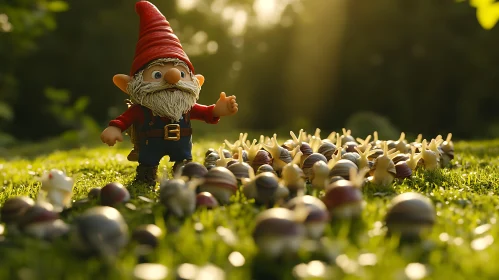 Garden Gnome with Snail Friends