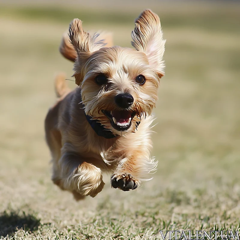 Playful Dog in Mid-Air AI Image