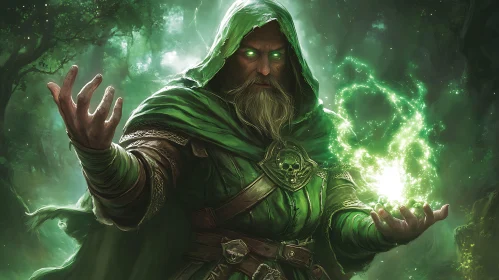 Green Wizard with Magic Ball