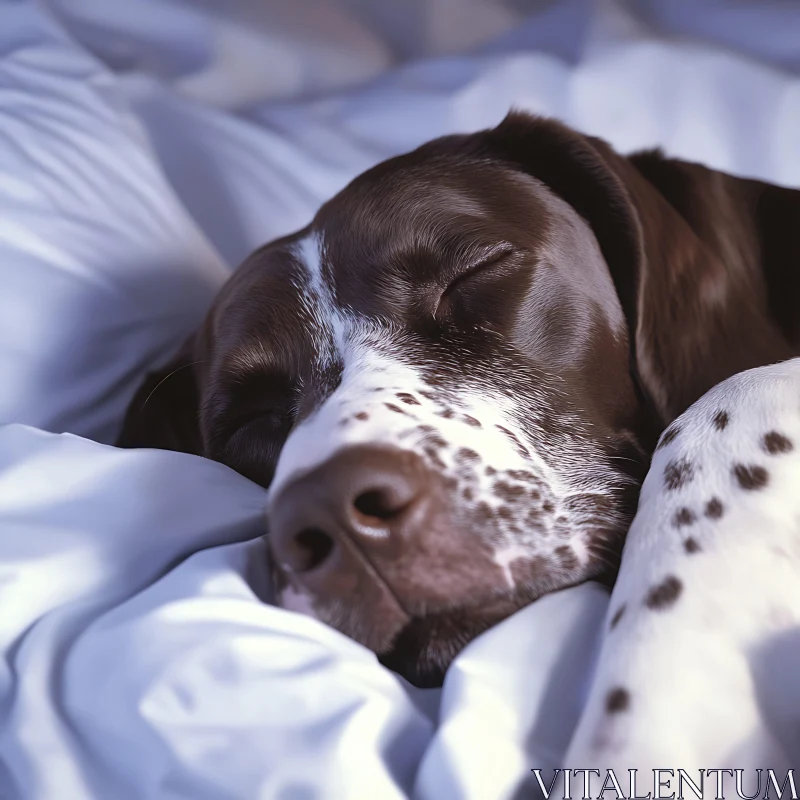 A Peaceful Resting Puppy AI Image