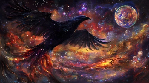 Cosmic Bird Nebula Flight