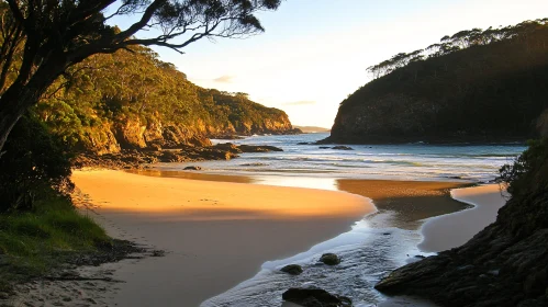 Golden Hour on a Secluded Beach