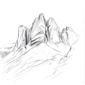 Monochrome Mountain Sketch