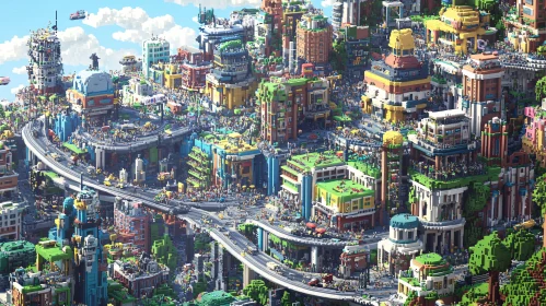 Colorful Miniature Pixel City