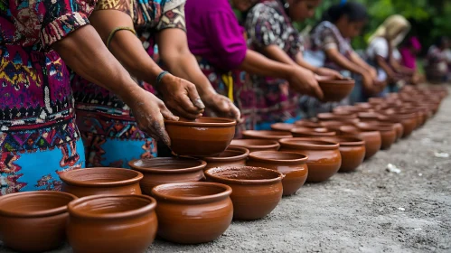 Artisans Creating Pottery Vessels