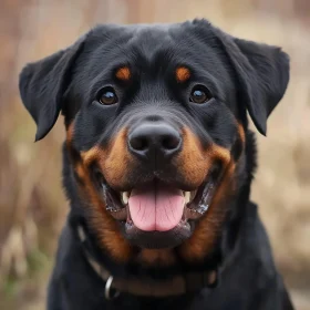 Joyful Rottweiler Close-Up