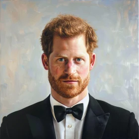 Prince Harry Portrait in Tuxedo