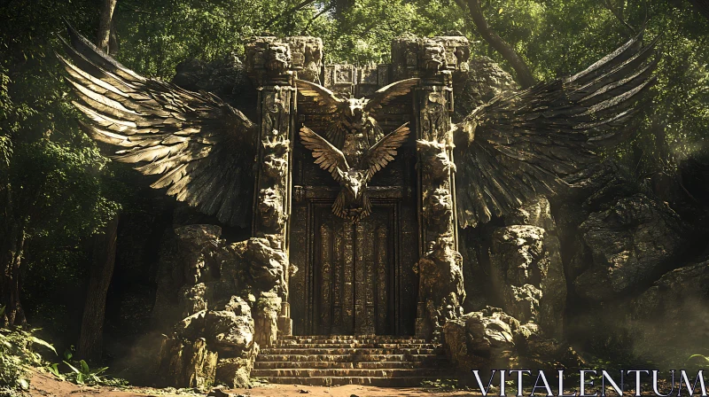 AI ART Winged Entrance to a Hidden World