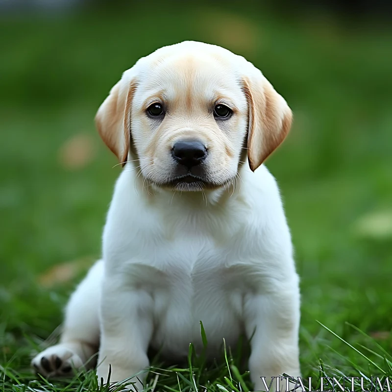 Cute Labrador Puppy in Garden AI Image