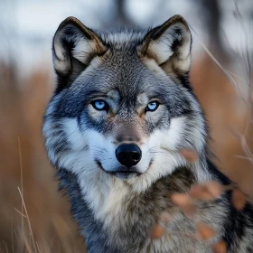 Majestic Wolf Stares Intently