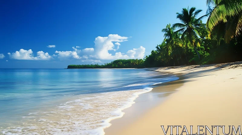 Tropical Beach Paradise with Azure Waters AI Image