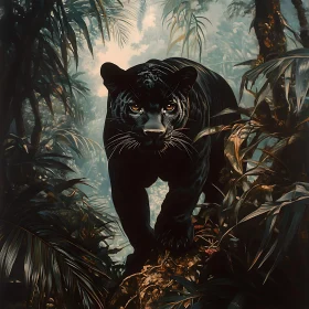 Panther in Rainforest Artwork