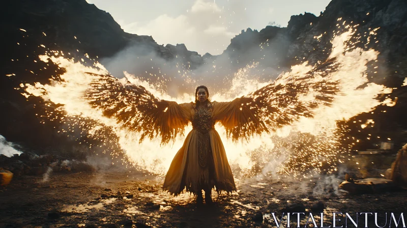 AI ART Woman of Fire and Stone