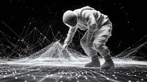 Monochrome Figure in Network