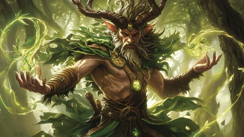 Mystical Forest Creature with Horns