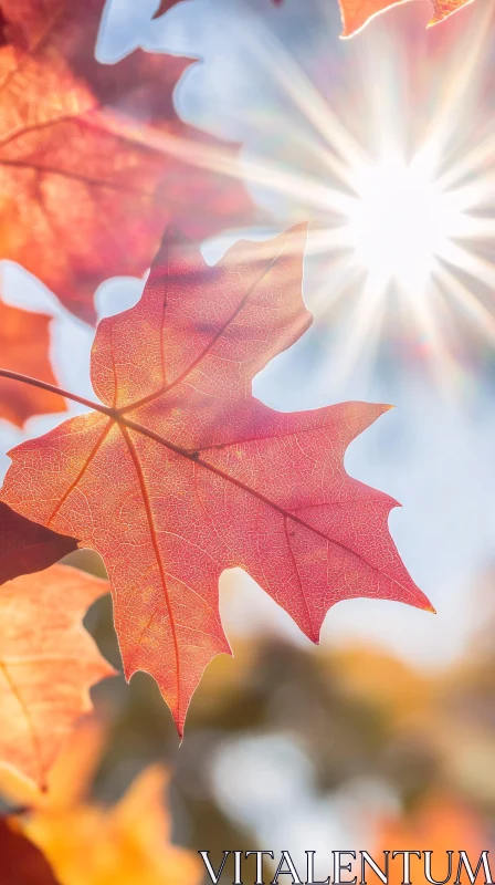 Sunlit Autumn Foliage AI Image