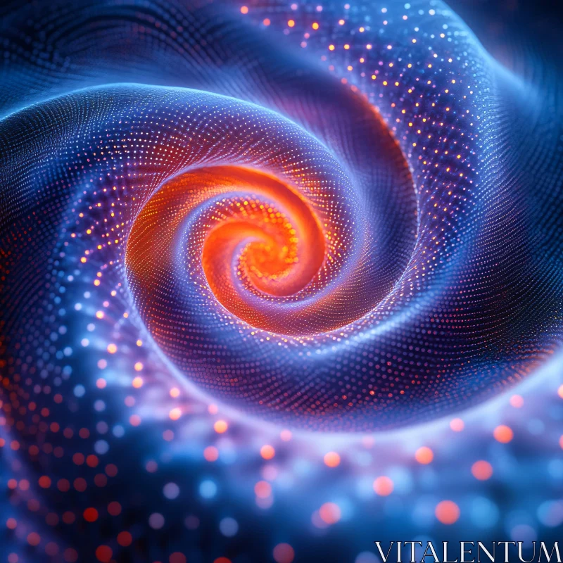 Glowing Dots Abstract Swirl AI Image