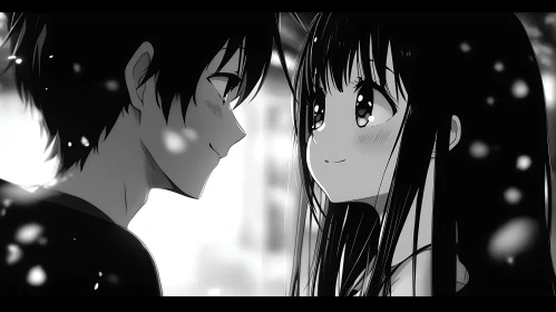 Black and White Anime Romance