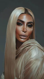 Kim Kardashian Chic Platinum Blonde Look