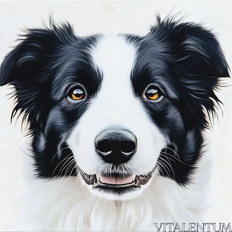 Detailed Border Collie Dog Portrait AI Image