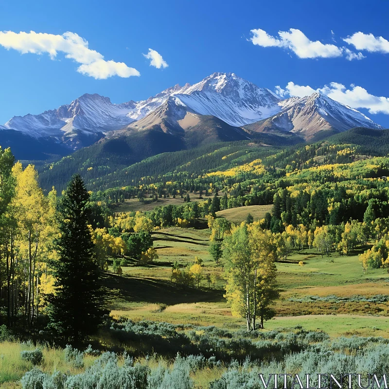 AI ART Scenic Mountain Landscape in the Fall