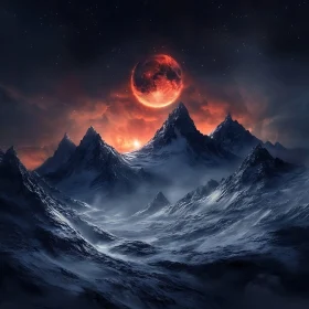 Moonlit Mountain Range