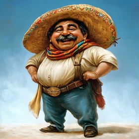 Smiling Man in Sombrero Art