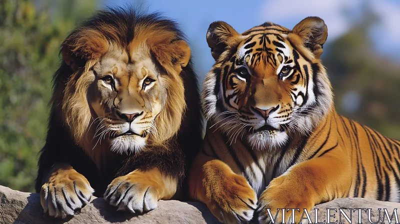 AI ART Majestic Lion and Tiger Portrait